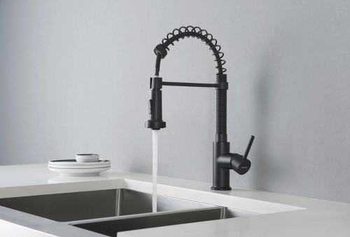 Смеситель для кухни Aquatek Европа AQ1387MB Черный матовый латунь