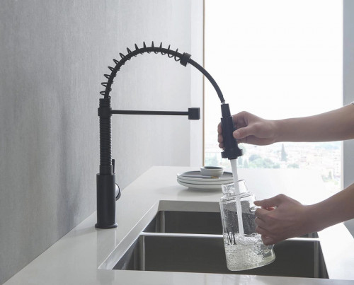 Смеситель для кухни Aquatek Европа AQ1387MB Черный матовый латунь