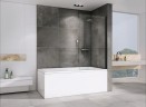 Шторка на ванну Abber Immer Offen 100x140 AG71100B профиль Черный стекло прозрачное