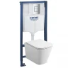 Комплект унитаза с инсталляцией Grohe Rapid SL 39184001 цвет Белый с сиденьем Микролифт и клавишей смыва цвет Хром