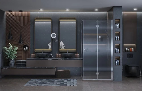 Душевой уголок Ambassador Diamond 90х90 12011105R профиль Хром стекло прозрачное