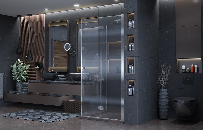 Душевой уголок Ambassador Diamond 90х90 12011105R профиль Хром стекло прозрачное