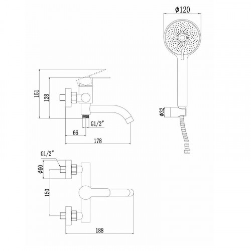 Смеситель для ванны Fmark FS8206W цвет Белый