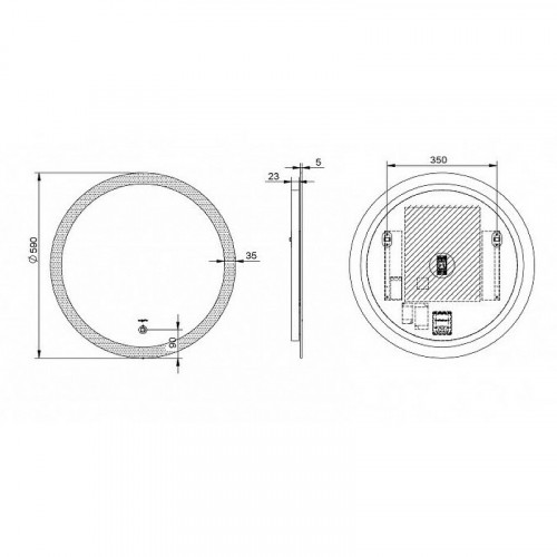 Зеркало Esbano 59 ESMI2481YD с подсветкой с сенсорным выключателем и подогревом стекло