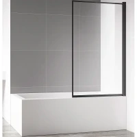 Шторка на ванну AQUAme 80 R AQM2859-R профиль Черный матовый стекло прозрачное