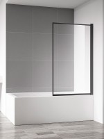 Шторка на ванну AQUAme 80 R AQM2859-R профиль Черный матовый стекло прозрачное