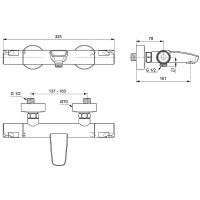 Смеситель для ванны Ideal Standard Ceratherm T50 A7223AA с термостатом Хром латунь на стену