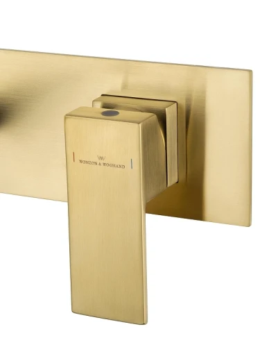 Смеситель для раковины Wonzon &amp; Woghand Cube WW-88869016-BG цвет Брашированное золото
