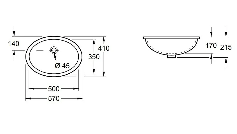 Раковина Villeroy&Boch Evana 57 61470001 Альпийский белый