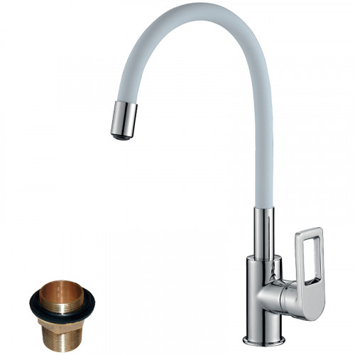 Смеситель для кухни Rossinka Z35-35U-White Хром Белый