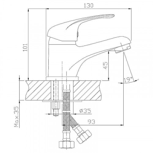 Смеситель для раковины Rossinka A35-11 Хром