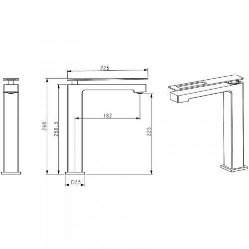 Смеситель для раковины Boheme Q 142-CRG.2 Хром Золото латунь