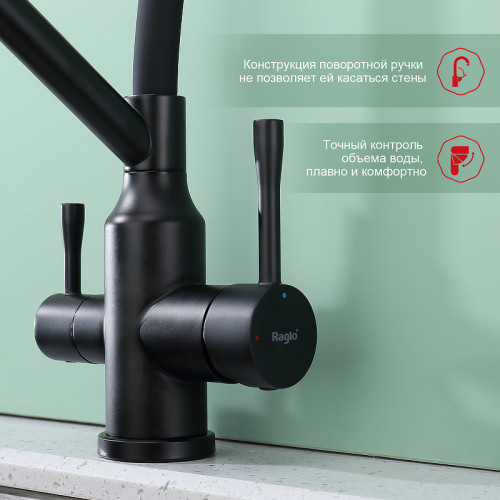 Смеситель для кухни Raglo R81.62.06 Черный матовый латунь