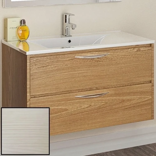 Тумба с раковиной SanVit Мэри-2 90 R kmery902 с фактурой под дерево подвесная Лиственница МДФ / ЛДСП