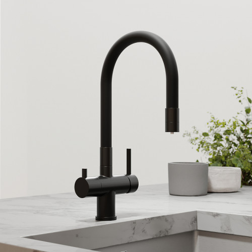 Смеситель для кухни Sancos Lucia SC4004MB Черный матовый латунь