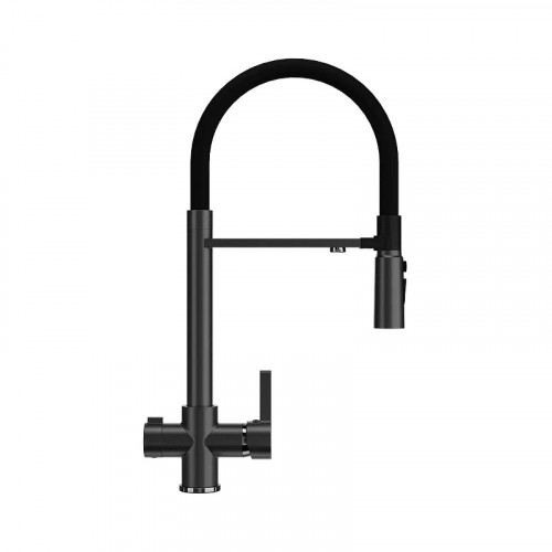 Смеситель для кухни Ulgran U-026 черный матовый цвет Черный