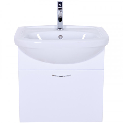 Тумба с раковиной Orange Лайт 50 LRA-50TUW+RA подвесная Белый глянец МДФ / ЛДСП