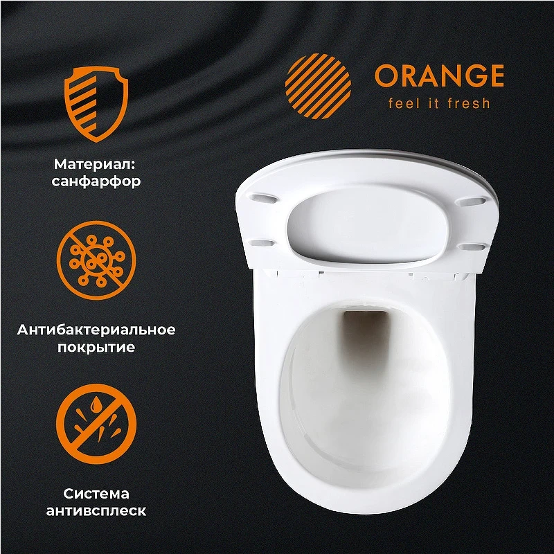 Унитаз Orange C07-100W подвесной с сиденьем Микролифт фарфор подвесной