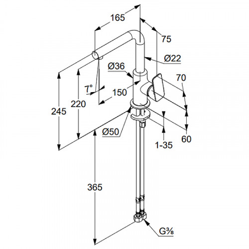 Смеситель для раковины Kludi Pure Style 400240575 Хром латунь