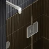 Душевая дверь Maybah Glass MGD-497-4 1200х1950 с добором на петлях Хром глянцевый стекло бронзовое