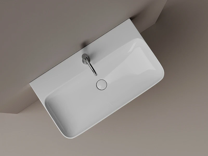 Раковина Ceramicanova Aura 82 CN2006 Белая фарфор подвесная