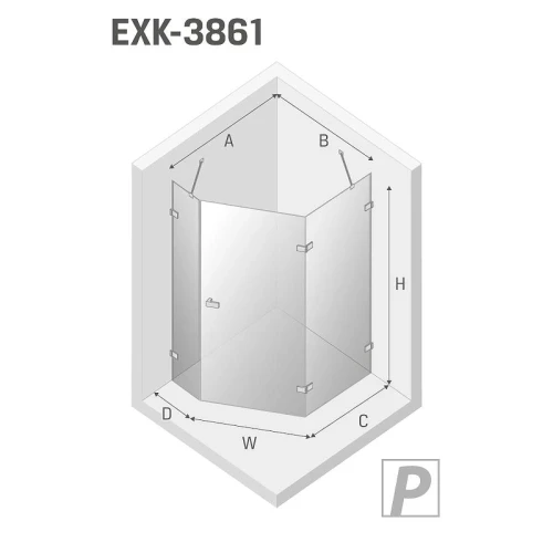 Душевое ограждение New Trendy AVEXA Gold x100 EXK-3861