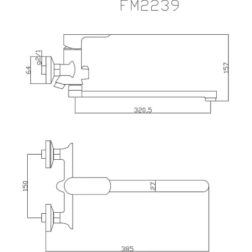 Смеситель для ванны Fmark FM2239 универсальный цвет Хром
