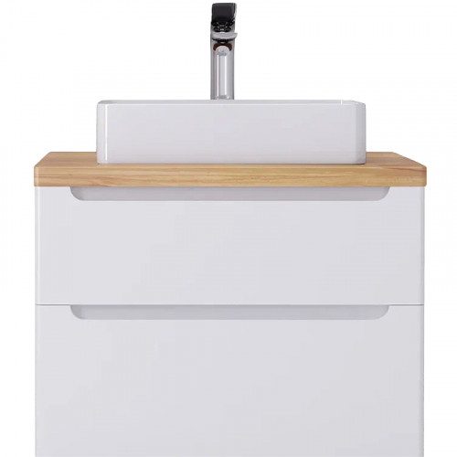 Тумба под раковину Jorno Wood 80 wood.01.80/P/W подвесная Белая МДФ / ЛДСП