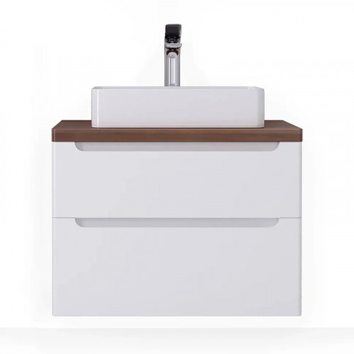 Тумба под раковину Jorno Wood 80 wood.01.80/P/W подвесная Белая МДФ / ЛДСП