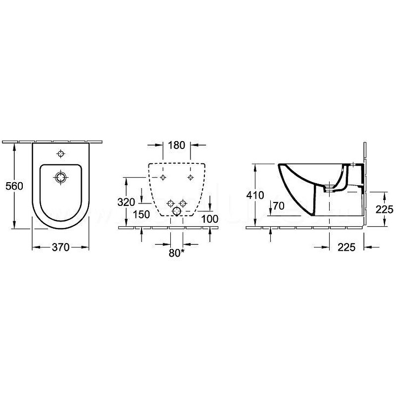Биде Villeroy&Boch Subway 74000001 подвесное Альпийский белый
