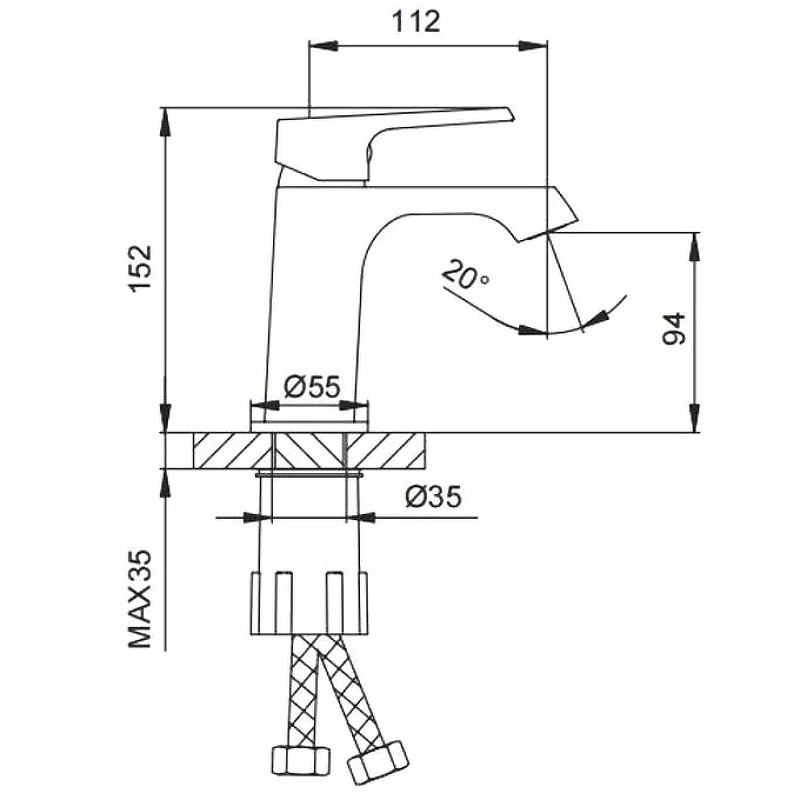 Смеситель для раковины Frap H71 F1071 Хром латунь