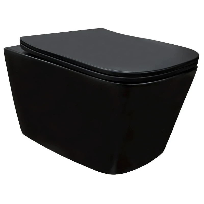 Унитаз Azario Cascad-Black AZ-2303A-MB подвесной цвет Черный матовый с сиденьем Микролифт