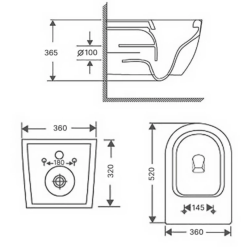 Унитаз Azario Cascad-Black AZ-2303A-MB подвесной цвет Черный матовый с сиденьем Микролифт