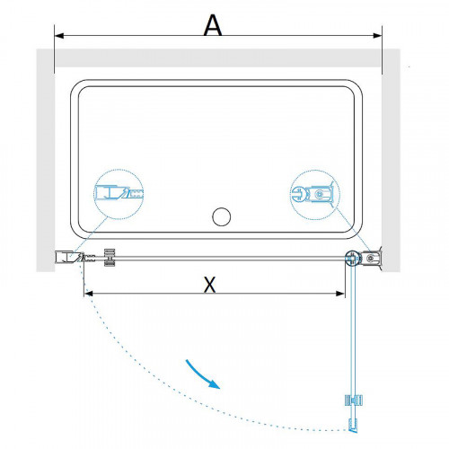 Душевая дверь RGW Dolphin TN-03 90 54930309-11 профиль Хром стекло прозрачное