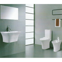 Унитаз компакт CeramaLux 1217-P с бачком и сиденьем Микролифт фаянс напольный