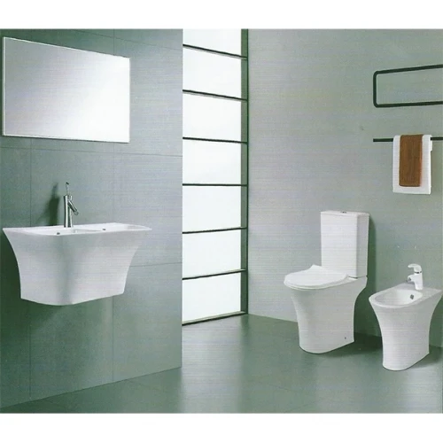 Унитаз компакт CeramaLux 1217-P с бачком и сиденьем Микролифт фаянс напольный