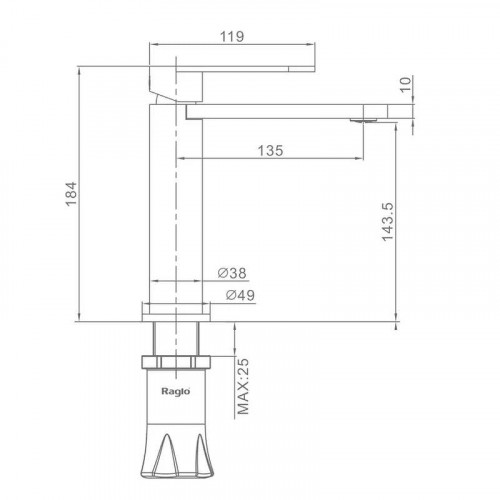 Смеситель для раковины Raglo R10.10.09 цвет Графит матовый