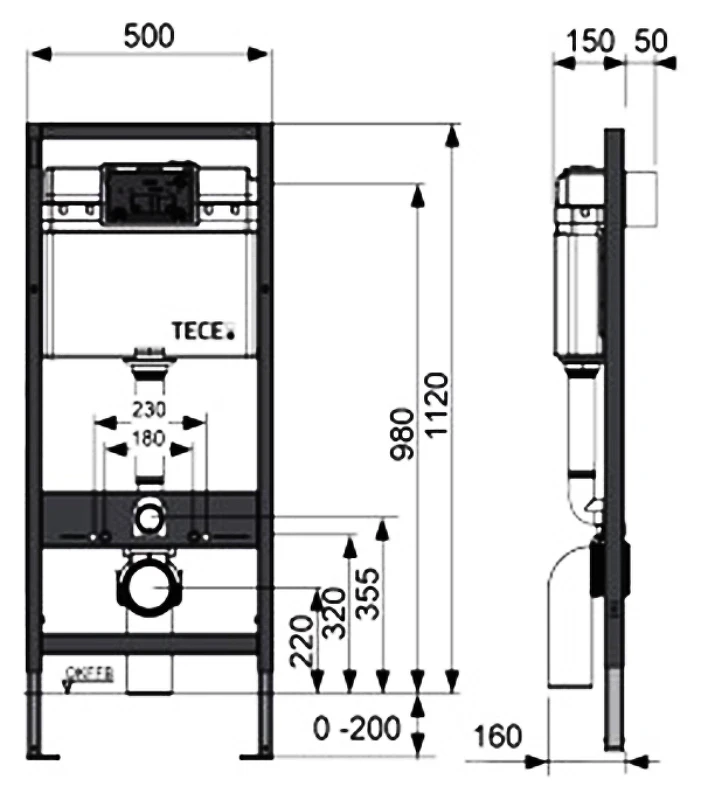 Комплект унитаза WellWant Tesoro WWU01111W с инсталляцией Tece Profil 9400413 с сиденьем Микролифт и Белой клавишей смыва