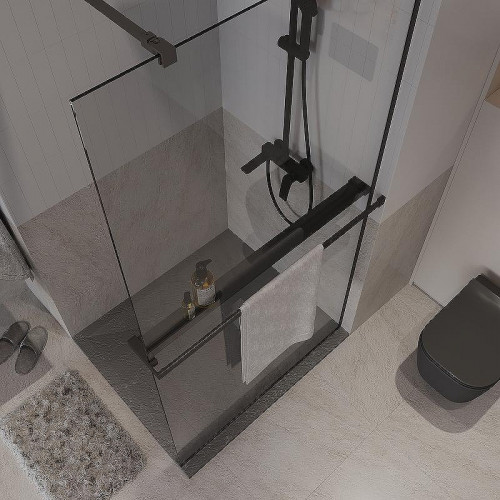 Душевая перегородка Niagara Nova 100 NG-670-10ВLACK профиль Черный матовый стекло прозрачное