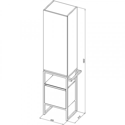 Шкаф пенал Allen Brau Priority 40 R 1.31005.AM Антрацит матовый МДФ / ЛДСП
