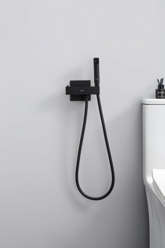 Гигиенический душ со смесителем Raglo R24.56.06 с термостатом Черный матовый латунь встраиваемый