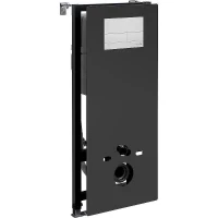Инсталляция WasserKRAFT Abens 20TLT.010.ME.BL.WM04 для унитаза Черное стекло с Белой матовой клавишей смыва