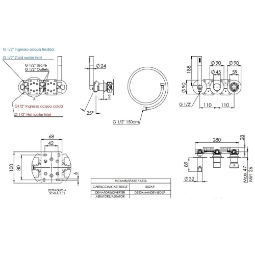 Смеситель для душа Remer Element ET97D3PBO цвет Белый матовый