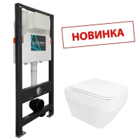 Унитаз с инсталляцией Azario AZ-501A+AZ-0062 цвет Белый с сиденьем Микролифт