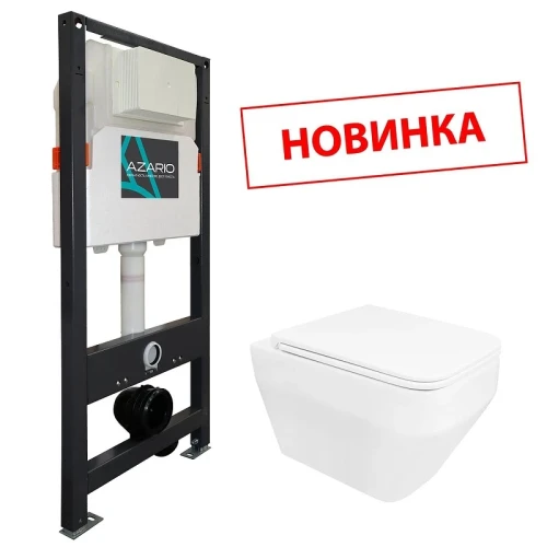 Унитаз с инсталляцией Azario AZ-501A+AZ-0062 цвет Белый с сиденьем Микролифт