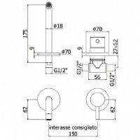 Смеситель для раковины Paffoni Light LIG006ST70 Сталь встраиваемый