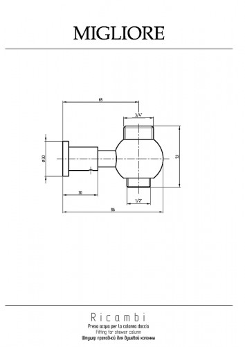 Шланговое подключение Migliore Ricambi 19861 цвет Золото