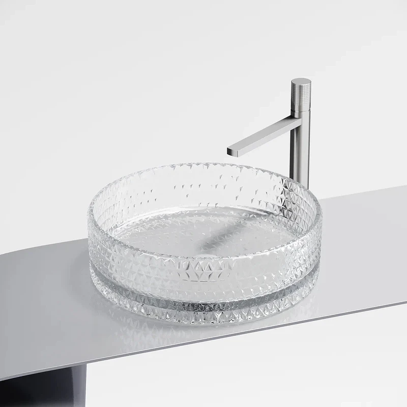 Раковина-чаша Ceramicanova Cristal 36 CN6062 Прозрачная стекло накладная