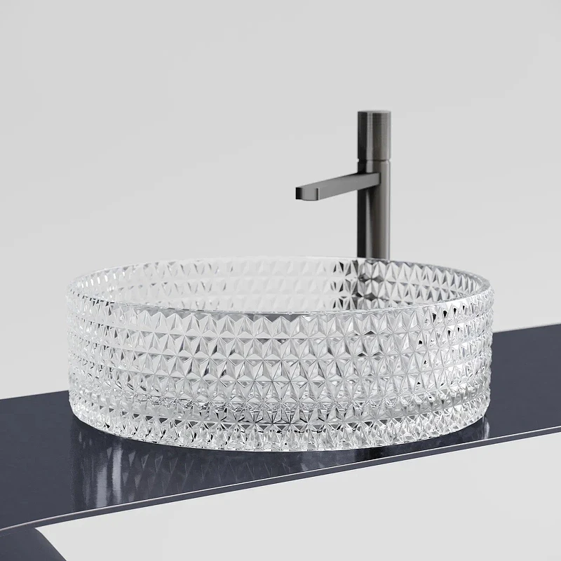 Раковина-чаша Ceramicanova Cristal 36 CN6062 Прозрачная стекло накладная