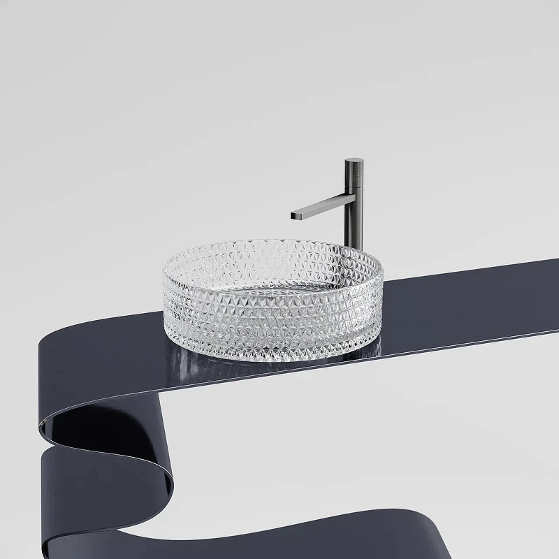 Раковина-чаша Ceramicanova Cristal 36 CN6062 Прозрачная стекло накладная